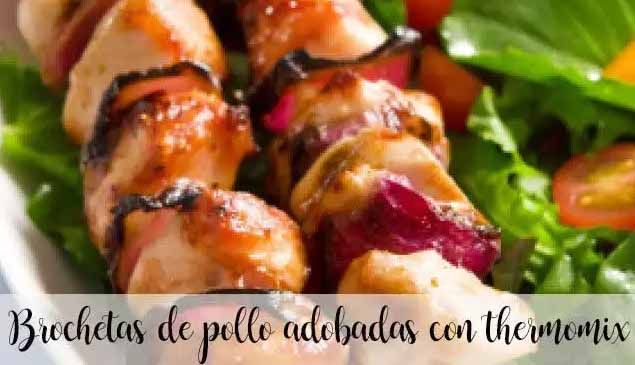 Brochettes de frango marinadas em termomix