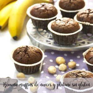 Muffins de noz e banana sem glúten brownie com thermomix