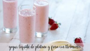 Iogurte líquido de banana e morango com thermomix