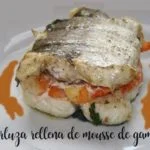 Pescada recheada com mousse de camarão com thermomix