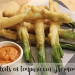 Calçots em tempura com Thermomix
