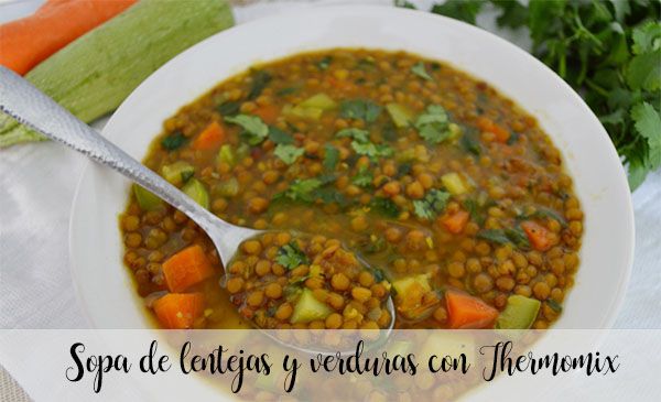 Sopa de lentilha e legumes com Bimby
