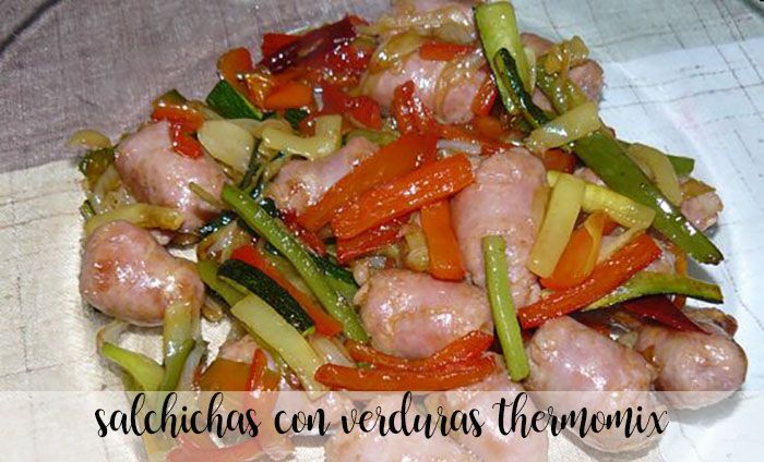 Salsichas com vegetais com termomix
