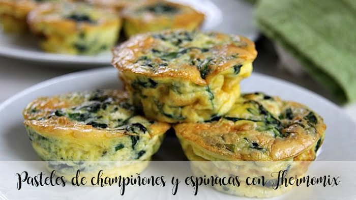 Bolos de cogumelos e espinafres com Thermomix