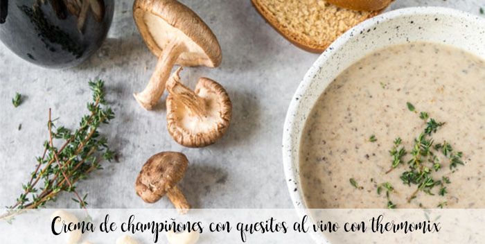 Creme de cogumelos com queijos de vinho com thermomix