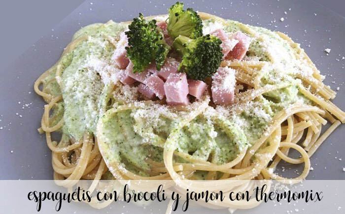 Espaguete com brócolis e presunto com Thermomix