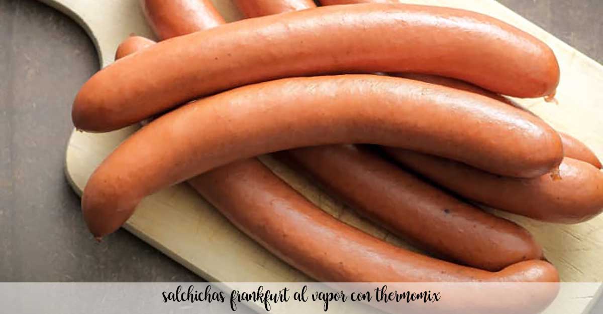 salsichas de frankfurter no vapor com thermomix