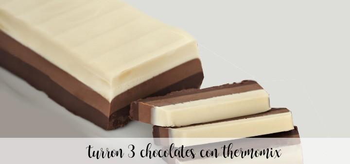 Nougat três chocolates com Thermomix