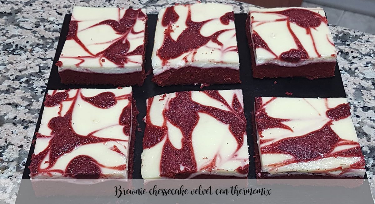 Veludo de cheesecake de brownie com thermomix