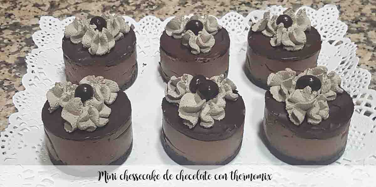 Mini cheesecake de chocolate com thermomix