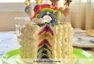 Bolo arco-íris com thermomix