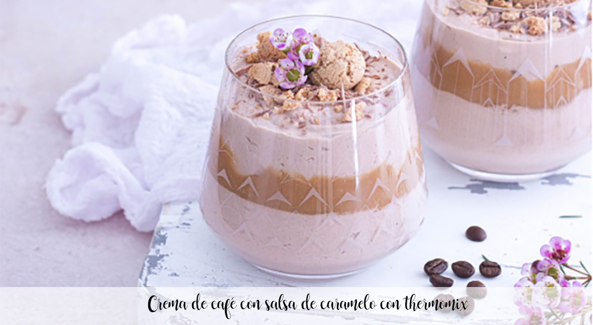 Creme de café com molho de caramelo com thermomix