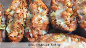 Batata doce gratinada com Thermomix