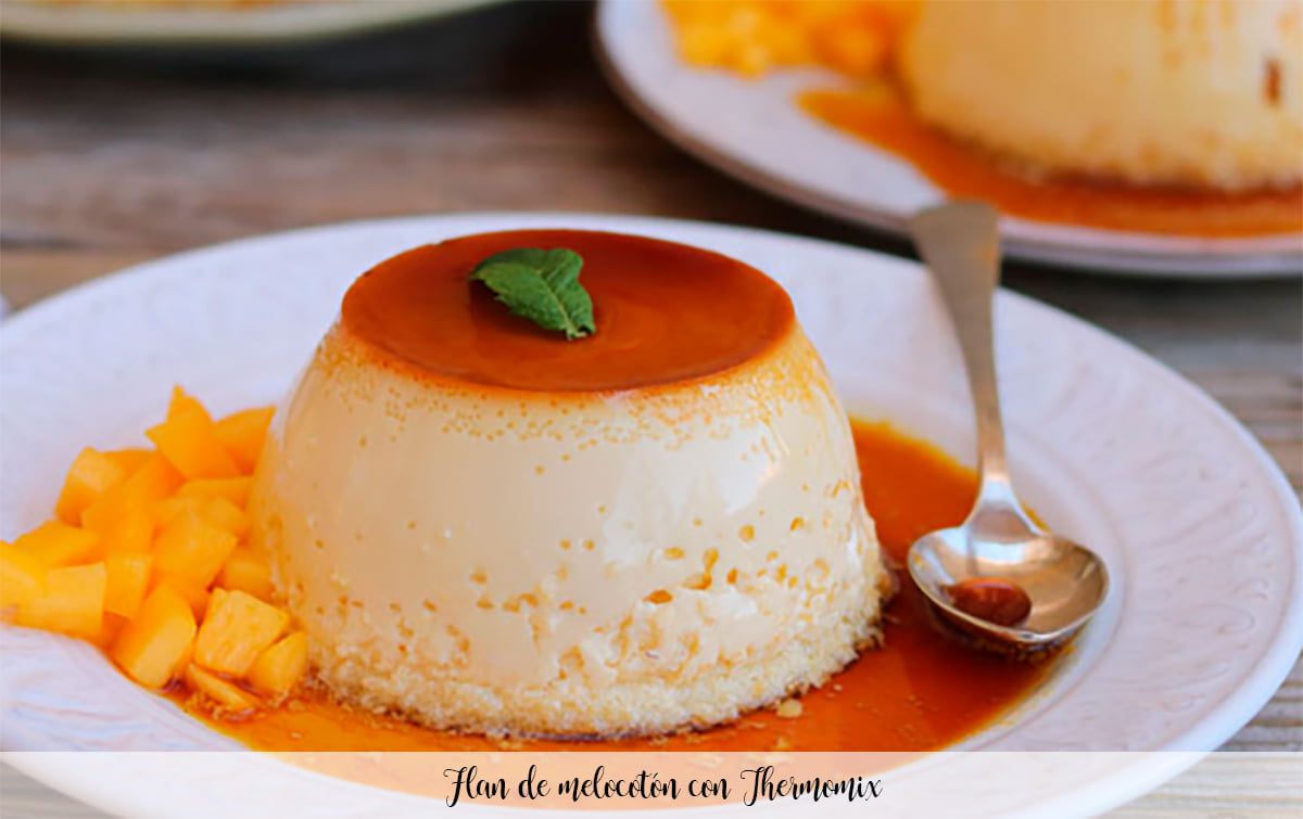 Pudim de pêssego com Thermomix