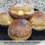 Donuts recheados de baunilha e chocolate com a Thermomix