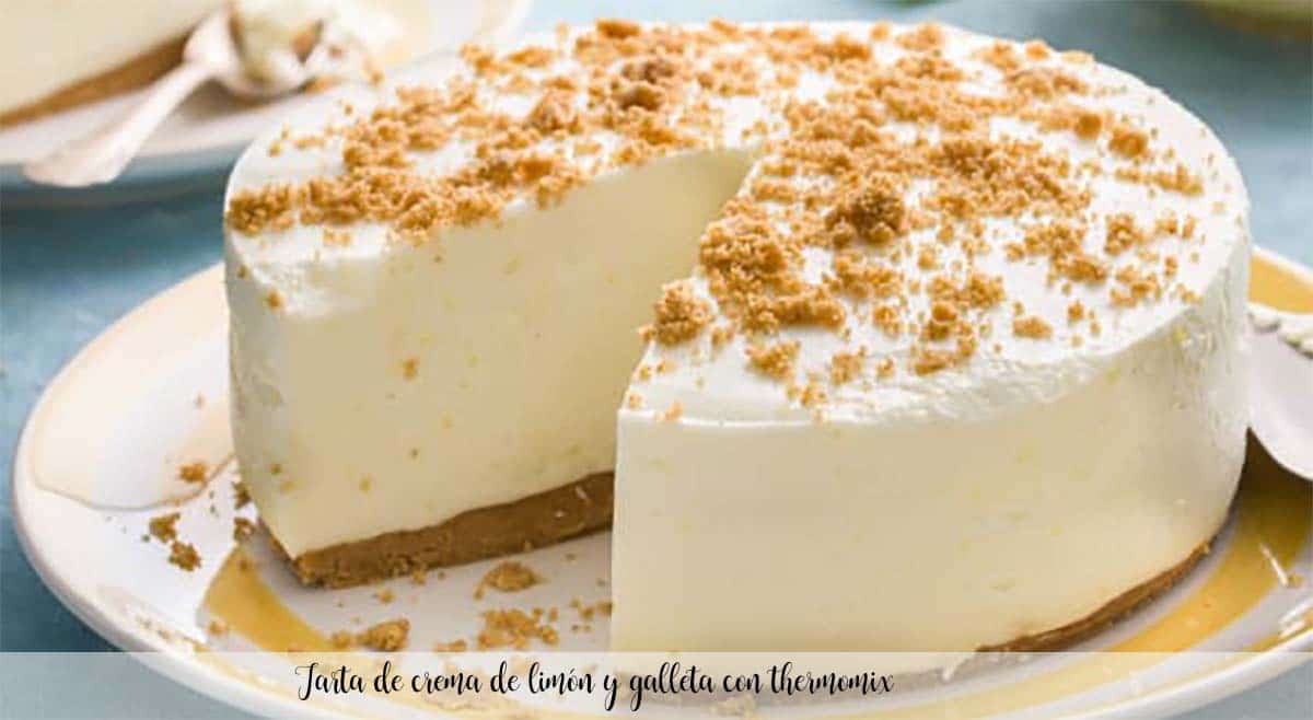 Creme de limão e bolo de biscoito com termomix