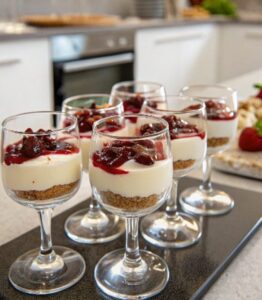 Cheesecake de cereja com Thermomix em copos