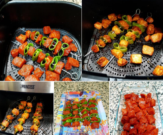 Alguns espetos caseiros de Morunos com Thermomix e Airfryer